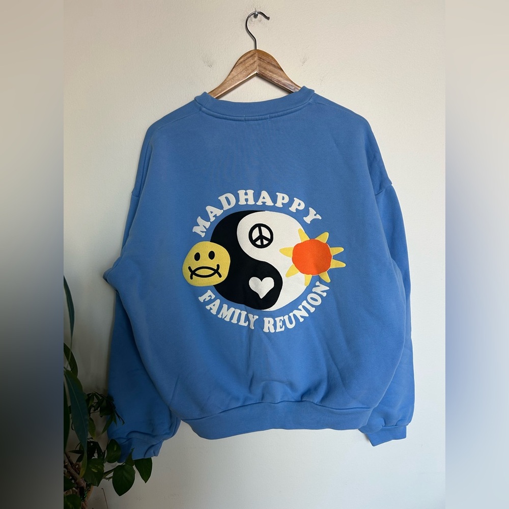 Madhappy Family Reunion Crew Sweatshirt Cotton Blue Size M